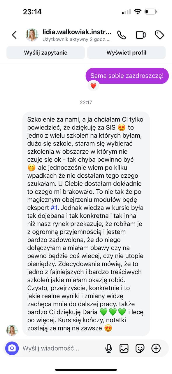 Opinia kursantki 18